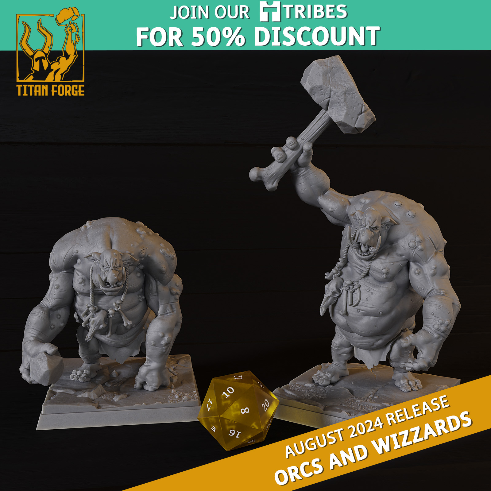 Orc Trolls - Titan Forge Miniatures - 2024 - August - Orcs and Wizzards